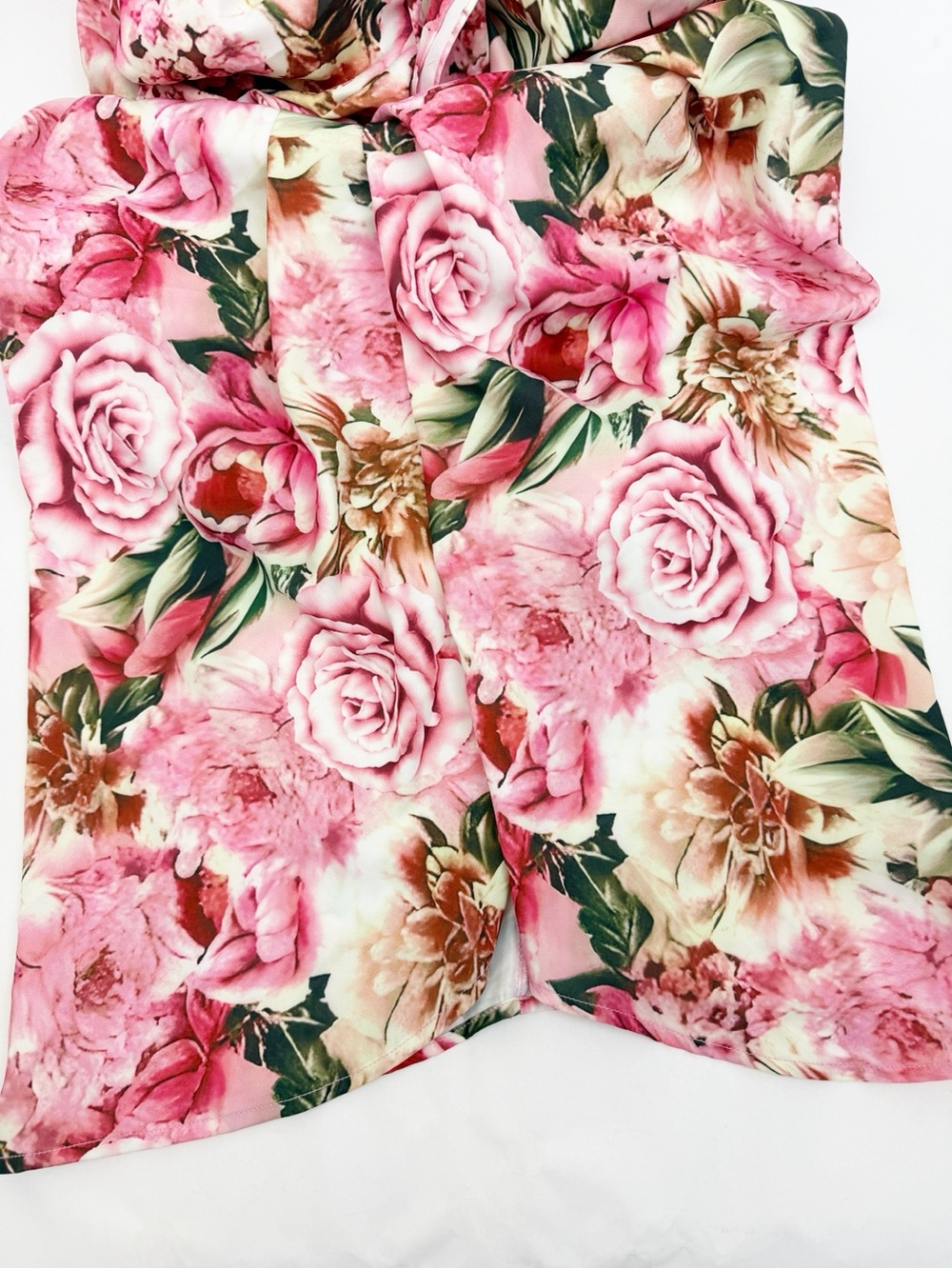 Mew Mews Quinta Deep V Neck Floral Printed Ruched Midi Statement Dress - Picture 10 of 16